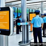 싱가포르 세컨드 링크 무장 탈옥 사건 - A detailed security checkpoint scene at the Second Link bridge in Singapore, featuring modern biomet...